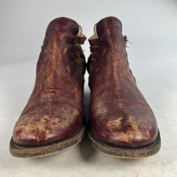 Freebird by Steven Slate Women's Ankle Booties US 8 Brown Distressed Strappy - Picture 2 of 10